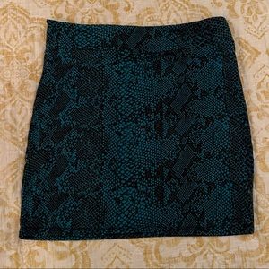 Snakeskin Mini Skirt